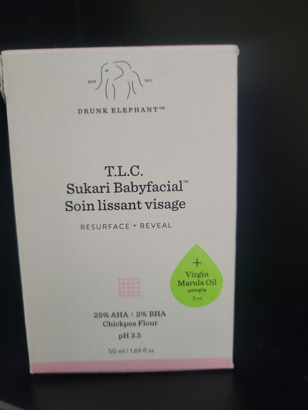Drunk Elephant T.L.C. Sukari Babyfacial Box - White, Pink & Green Accents